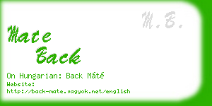 mate back business card